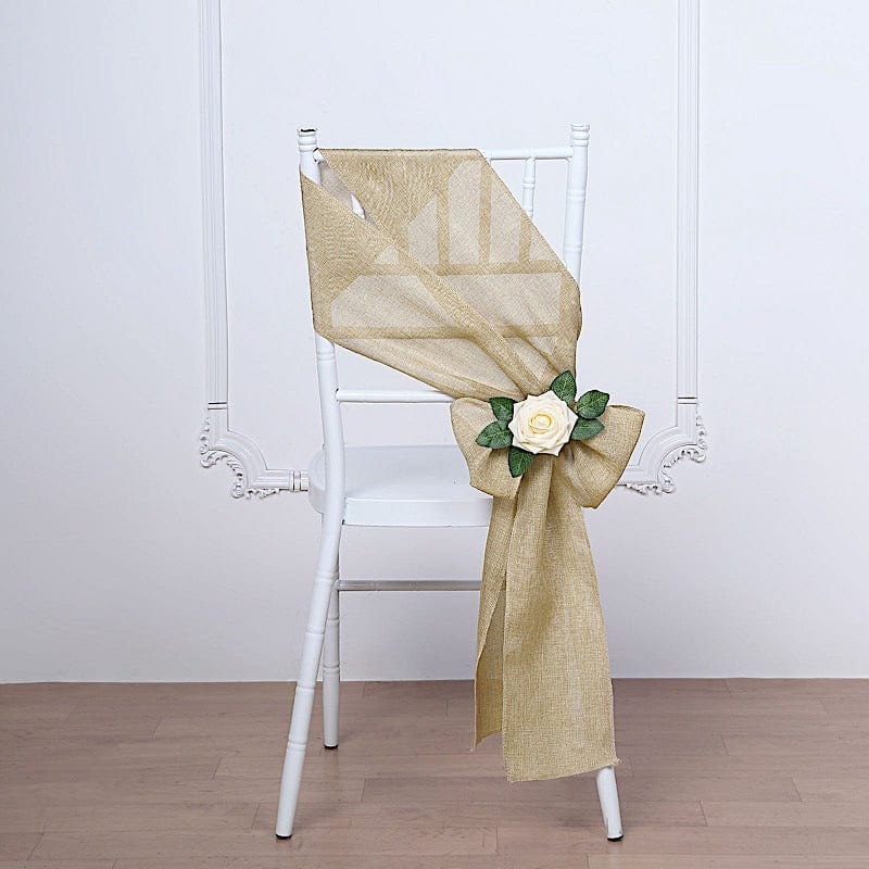 5 pcs 6" x 108" Faux Burlap Chair Sashes