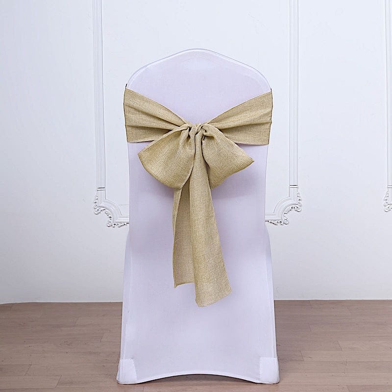 5 pcs 6" x 108" Faux Burlap Chair Sashes