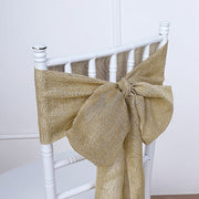 5 pcs 6" x 108" Faux Burlap Chair Sashes
