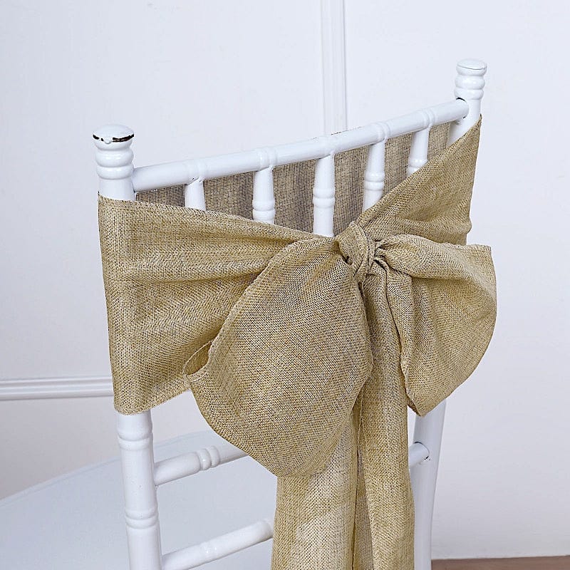 5 pcs 6" x 108" Faux Burlap Chair Sashes