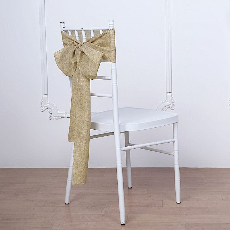 5 pcs 6" x 108" Faux Burlap Chair Sashes