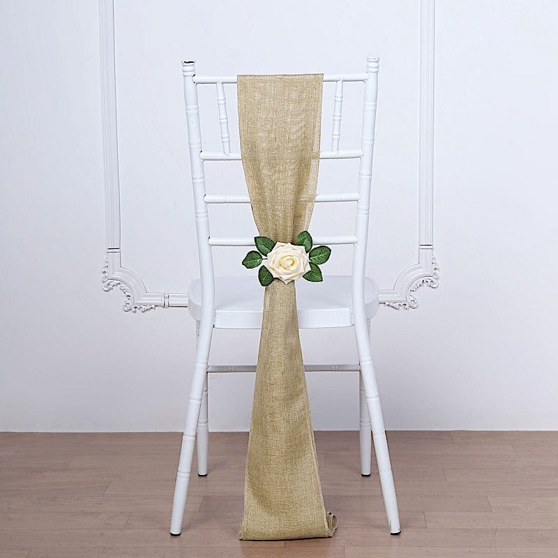 5 pcs 6" x 108" Faux Burlap Chair Sashes