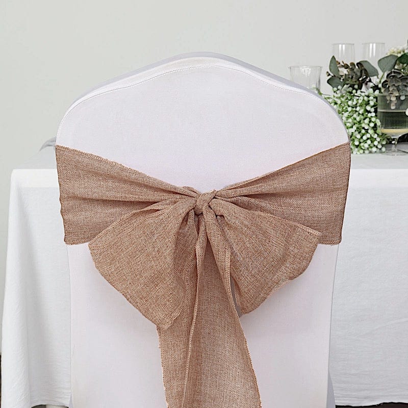 5 pcs 6" x 108" Faux Burlap Chair Sashes