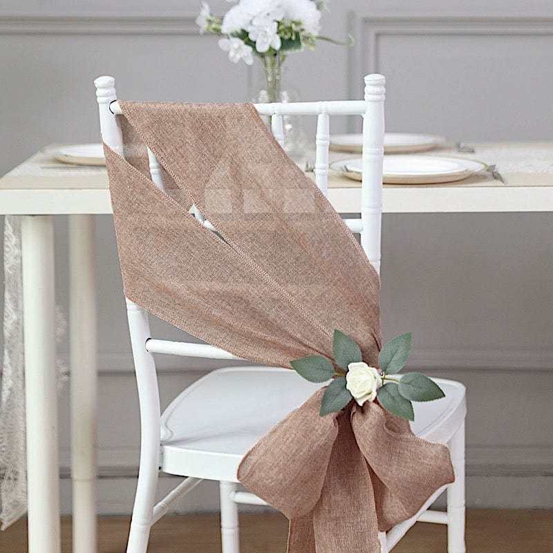 5 pcs 6" x 108" Faux Burlap Chair Sashes