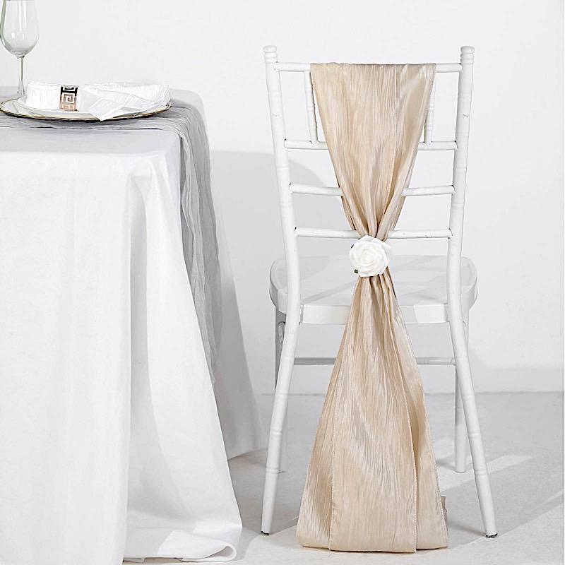 5 pcs Accordion Crinkle Taffeta Chair Sashes