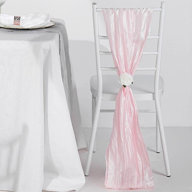 5 pcs Accordion Crinkle Taffeta Chair Sashes