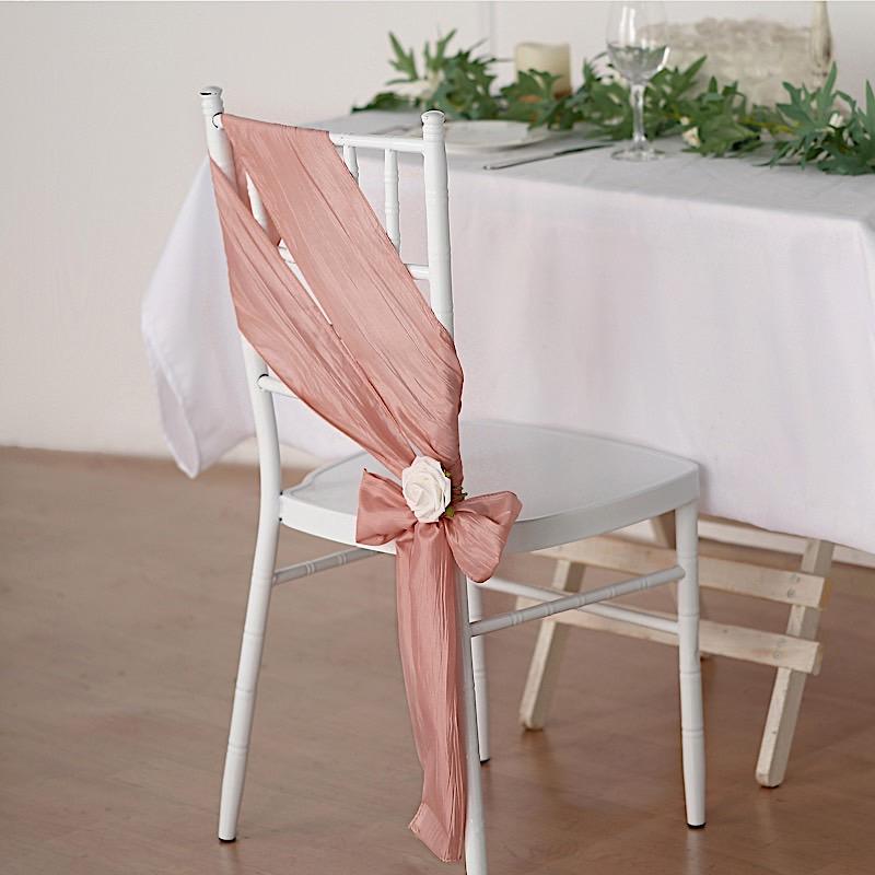 5 pcs Accordion Crinkle Taffeta Chair Sashes