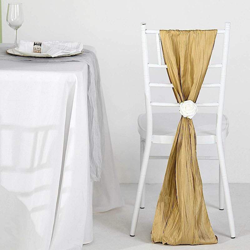 5 pcs Accordion Crinkle Taffeta Chair Sashes