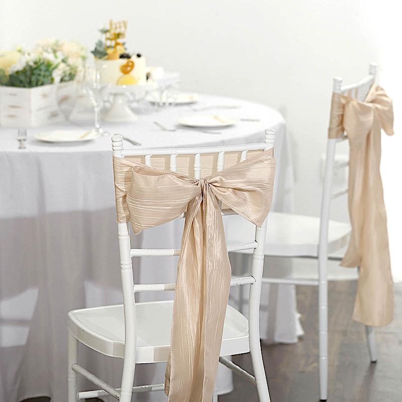 5 pcs Accordion Crinkle Taffeta Chair Sashes