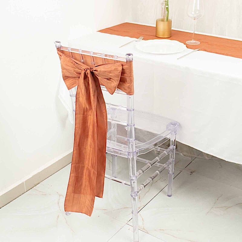 5 pcs Accordion Crinkle Taffeta Chair Sashes