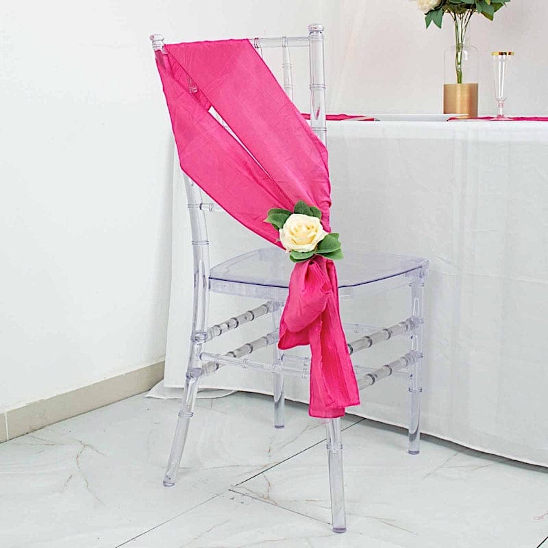 5 pcs Accordion Crinkle Taffeta Chair Sashes
