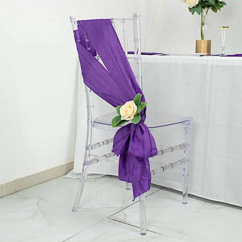 5 pcs Accordion Crinkle Taffeta Chair Sashes