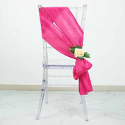 5 pcs Accordion Crinkle Taffeta Chair Sashes SASH_ACRNK_FUSH