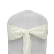 5 pcs Accordion Crinkle Taffeta Chair Sashes SASH_ACRNK_IVR