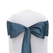 5 pcs Accordion Crinkle Taffeta Chair Sashes SASH_ACRNK_NAVY