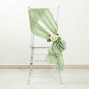5 pcs Accordion Crinkle Taffeta Chair Sashes SASH_ACRNK_SAGE