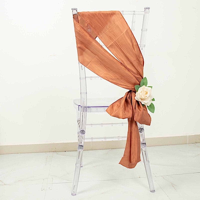 5 pcs Accordion Crinkle Taffeta Chair Sashes SASH_ACRNK_TERC