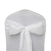 5 pcs Accordion Crinkle Taffeta Chair Sashes SASH_ACRNK_WHT