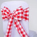 5 pcs Checkered Gingham Polyester Chair Sashes