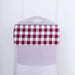 5 pcs Checkered Gingham Polyester Chair Sashes SASHP_CHK_BURG