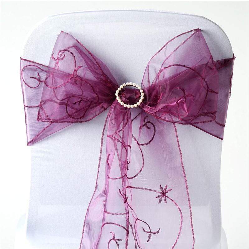 5 pcs Embroidered Chair Sashes
