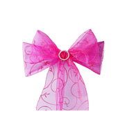5 pcs Embroidered Chair Sashes SASHP_EMB_FUSH