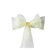 5 pcs Embroidered Chair Sashes SASHP_EMB_YEL