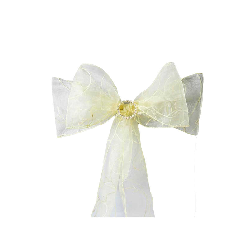 5 pcs Embroidered Chair Sashes SASHP_EMB_YEL