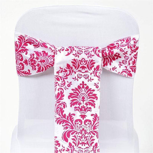 5 pcs Flocking Chair Sashes SASHP_FLK_FUSH