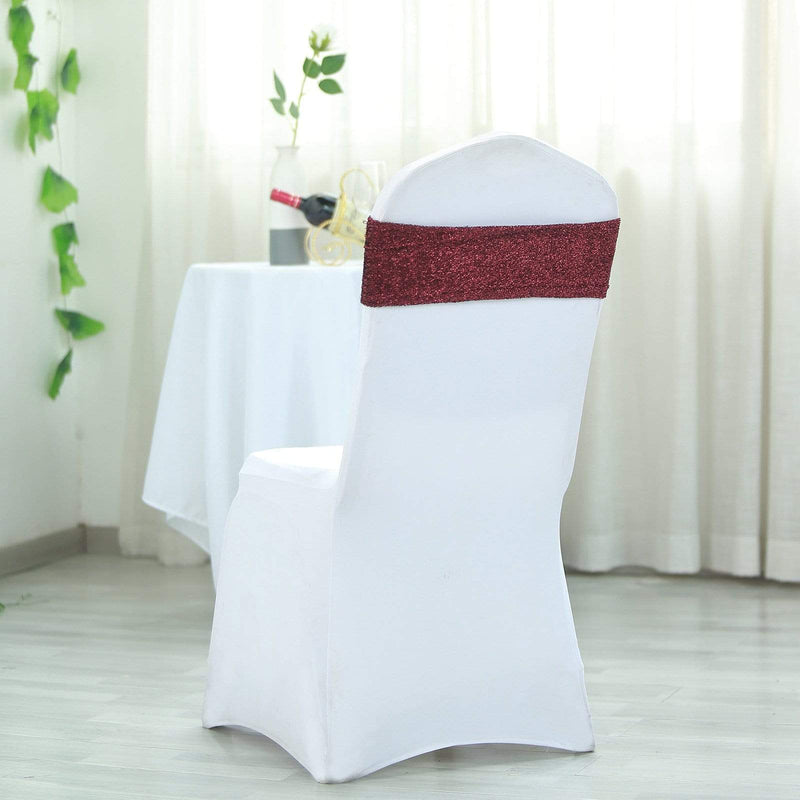 5 pcs Glittered Spandex Chair Sashes