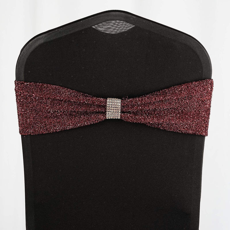 5 pcs Glittered Spandex Chair Sashes