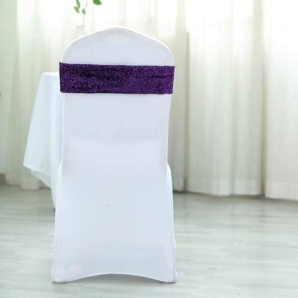 5 pcs Glittered Spandex Chair Sashes