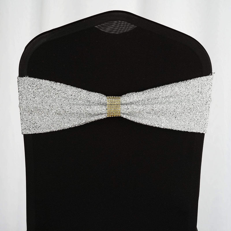 5 pcs Glittered Spandex Chair Sashes