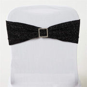 5 pcs Glittered Spandex Chair Sashes SASHP_23_BLK