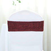 5 pcs Glittered Spandex Chair Sashes SASHP_23_BURG