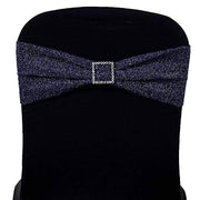 5 pcs Glittered Spandex Chair Sashes SASHP_23_NAVY