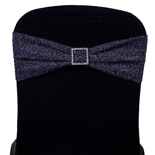 5 pcs Glittered Spandex Chair Sashes SASHP_23_NAVY