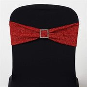 5 pcs Glittered Spandex Chair Sashes SASHP_23_RED