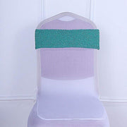 5 pcs Glittered Spandex Chair Sashes SASHP_23_TURQ