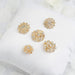 5 pcs Metal Assorted Brooches Floral Pins with Rhinestones - Gold SASH_PIN_010_GOLD