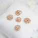 5 pcs Metal Assorted Brooches Floral Pins with Rhinestones - Rose Gold SASH_PIN_011_054