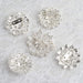 5 pcs Metal Assorted Brooches Floral Pins with Rhinestones - Silver SASH_PIN_014_SILV