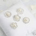 5 pcs Metal Assorted Brooches Pins with Flowers Rhinestones and Pearls - Silver SASH_PIN_013_SILV