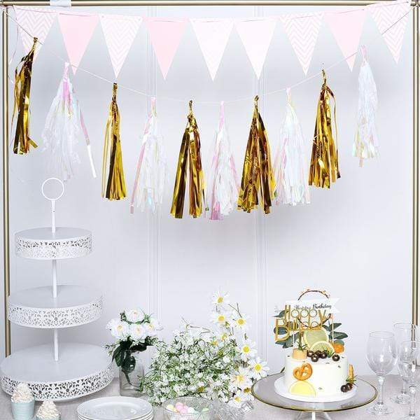 5 pcs Metallic Foil Fringe Tassels Hanging Garland