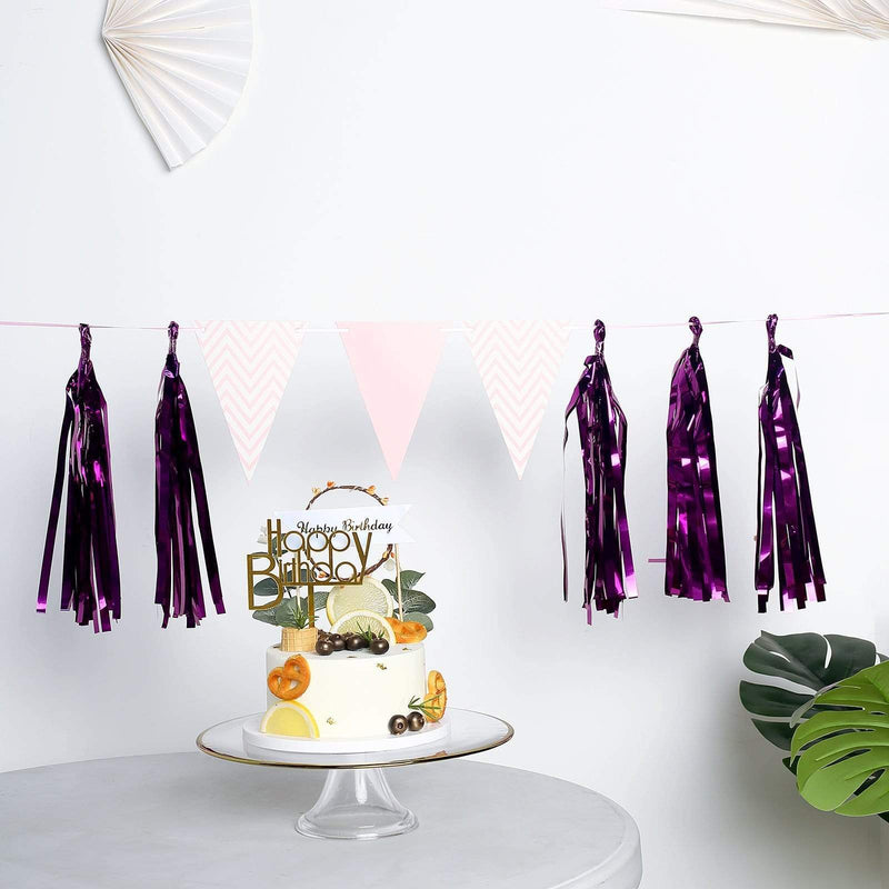 5 pcs Metallic Foil Fringe Tassels Hanging Garland