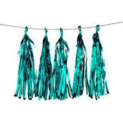 5 pcs Metallic Foil Fringe Tassels Hanging Garland PAP_GRLD_005_TURQ