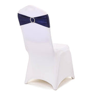 5 pcs Metallic Spandex Chair Sashes with Silver Buckles Wedding Decorations