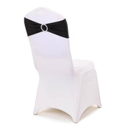 5 pcs Metallic Spandex Chair Sashes with Silver Buckles Wedding Decorations