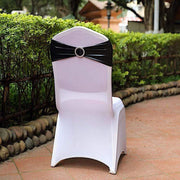 5 pcs Metallic Spandex Chair Sashes with Silver Buckles Wedding Decorations