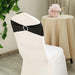 5 pcs Metallic Spandex Chair Sashes with Silver Buckles Wedding Decorations - Black SASHP_22_BLK
